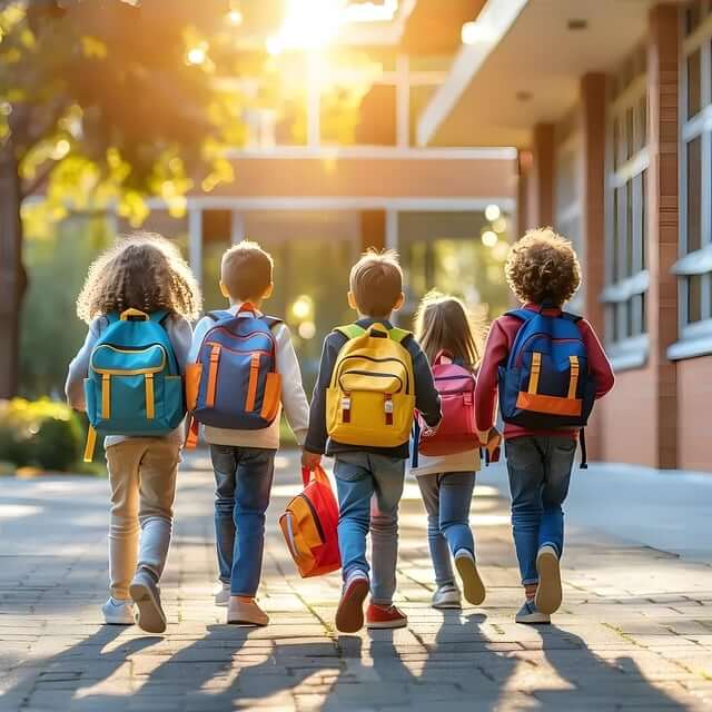 iskolás gyerekek sétálnak_tourette szindróma egyesület_illusztráció